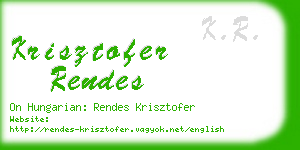 krisztofer rendes business card